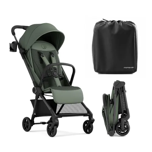 Vista 16 de Mompush Nexis - Cochecito de viaje ligero de fibra de carbono, equipaje de Negro