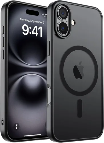 Vista 295 de zapica Funda magnética para iPhone Air, con protector de pantalla de vidrio templado, compatible con MagSafe, translúcida mate, a prueba de golpes