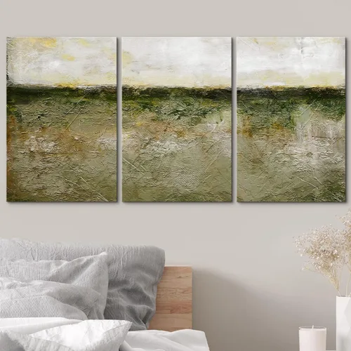 Vista 267 de wall26 Lienzo enmarcado para pared, juego de arte de acuarela pastel, paisaje rural, ilustraciones con formas abstractas, arte moderno, decorativo