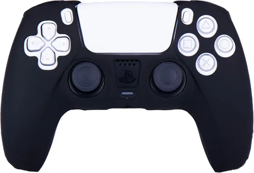 Vista 2 de YoRHa Funda de silicona para PS5 Dualsense Controller x 10 (negro) con empuñaduras para el pulgar