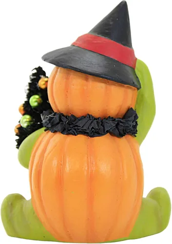 Vista 2 de Bethany Lowe Diseños - Bruja de cabeza de calabaza sentada - TL2350