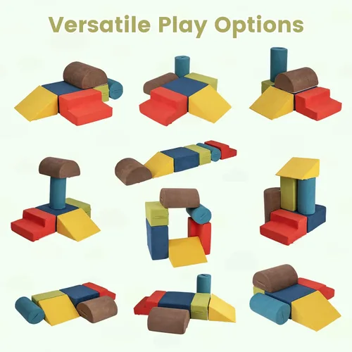 Vista 3 de INFANS Juguetes de escalada para niños pequeños, juego de 6 piezas de bloques de espuma suave para trepar y gatear con estructura de actividad