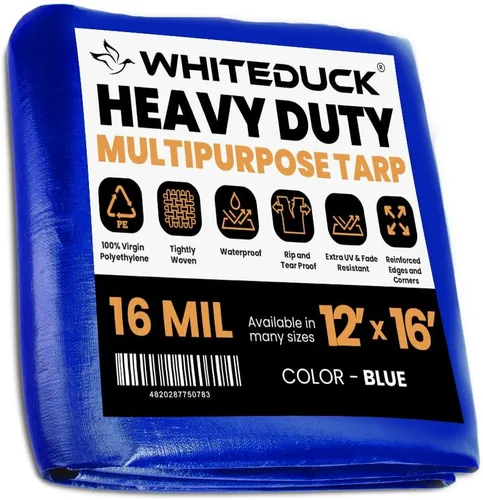 Vista 30 de Whiteduck 8' x 10' Lona de poliéster de alta resistencia de 16 mil, impermeable 100% resistente a los rayos UV, a prueba de desgarros y roturas