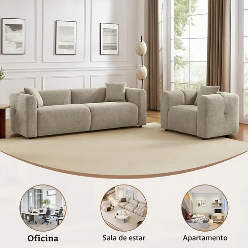 Vista 5 de VANOMi Sillón de gran tamaño de 42 pulgadas de ancho con almohada, color gris pardo Topo