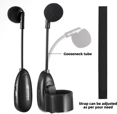 Vista 3 de Micrófono inalámbrico de flauta de 2.4G para instrumentos musicales, micrófono, receptor inalámbrico y transmisor, para flauta y más