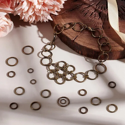 Vista 5 de PH PandaHall 360 anillos de salto cerrados, anillos de latón soldados de latón de 0.236 a 0.47 pulgadas, anillos de latón soldado, calibre 16 ~ 18