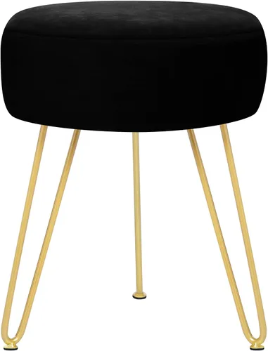 Vista 10 de GERANT Taburetes de tocador multifuncionales – Taburete otomano redondo de terciopelo moderno – Taburete tapizado – Taburete de mesa auxiliar