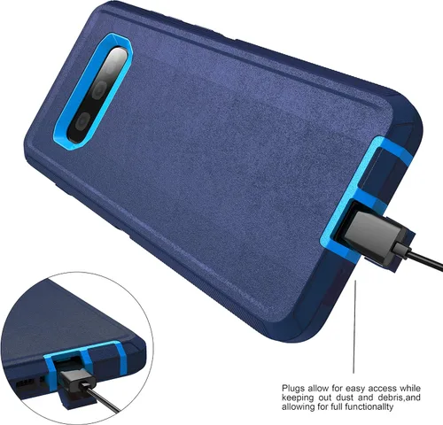 Vista 2 de MXX Funda Defender resistente, compatible con Galaxy S10 Plus Full Armor Body Cover a prueba de golpes, parachoques integrado 3 en 1 capas híbridas