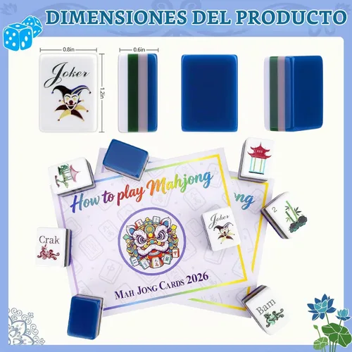 Vista 2 de Juego de azulejos de Mahjong americanos de acrílico 160