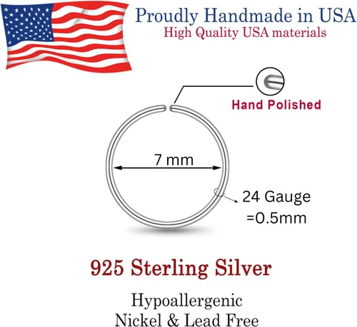 Vista 48 de LUCKYJEWUS Small Thin Gold or Sterling Silver Nose Ring Hoop for Women, Tiny Nose Piercing jewelry