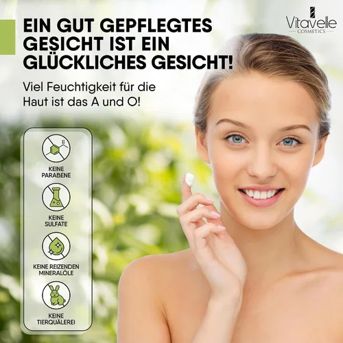 Vista 8 de VITAVELLE Mascarilla hidratante – Mascarilla hidratante de ácido hialurónico reafirmante con aceite de aguacate, manteca de karité, aloe vera