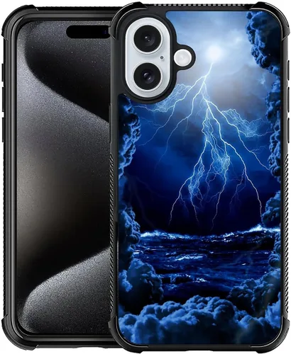 Vista 100 de CARLOCA Funda compatible con iPhone 15, increíble patrón de luz espacial nebulosa para niñas y niños, ultra protección, a prueba de golpes