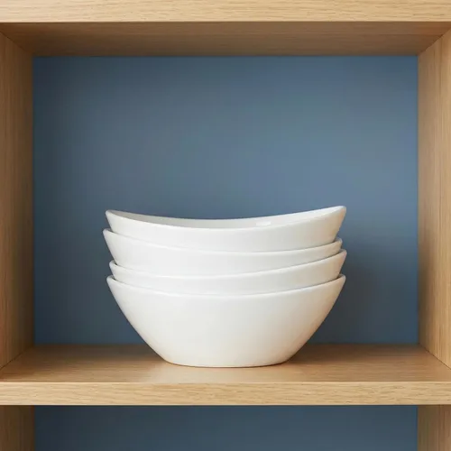 Vista 9 de Lawei Paquete de 4 cuencos de porcelana de 9 pulgadas, cuencos ovalados de cerámica de 36 onzas, platos grandes para ensaladas, espaguetis, postres