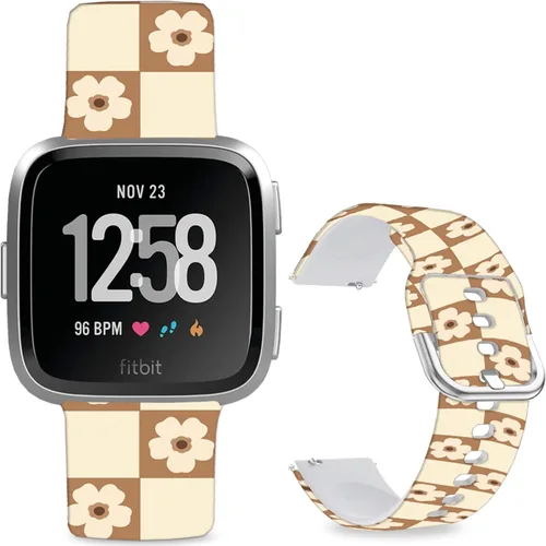Vista 11 de Correas de reloj de silicona suave compatibles con Fitbit Versa 2/Versa/Fitbit Versa Lite/SE, correa de repuesto con bonito patrón floral de 0.98