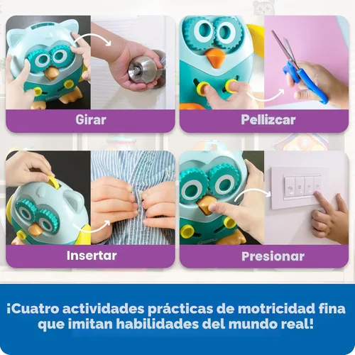 Vista 3 de Learning Resources Hoot the Fine Motor Owl - 6 piezas, a partir de 18 meses, juguetes para niños pequeños, motricidad fina y sensorial para niños