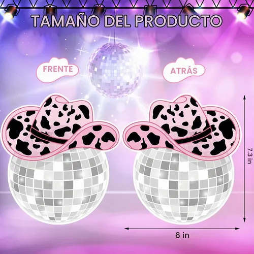 Vista 2 de Yeaqee 35 piezas de centro de mesa de fiesta de vaquera, centros de mesa occidentales para mesas, discoteca, vaquera, decoración de fiesta