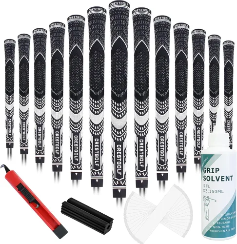 Vista 9 de Crestgolf Golf Grip Kit All-Weather Control Thread Technology Rubber Combine with Cotton Yard, Anti-Slip Naranja