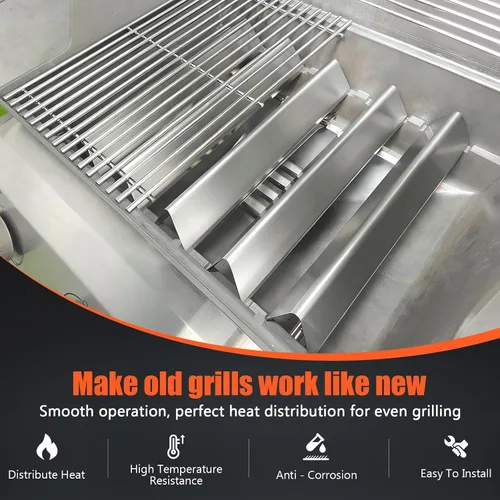 Vista 6 de QuliMetal Barras Saborizadoras de 15.3 pulgadas para Parrillas Weber Spirit E310, Spirit 300, Spirit II 300, E315 E320 E330 S310 S315 S320 S330