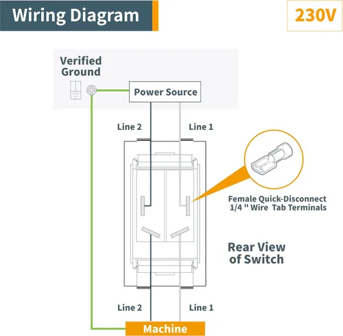 Vista 8 de POWERTEC Interruptor de palanca de seguridad de encendido y apagado de doble voltaje de 120 V/230 V para herramientas eléctricas, se adapta a sierra