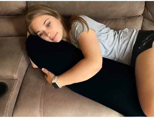 Vista 8 de Almohada corporal de microperlas – Almohada de apoyo para dormir lateral de cuerpo completo con funda extraíble para caderas, rodillas, espalda