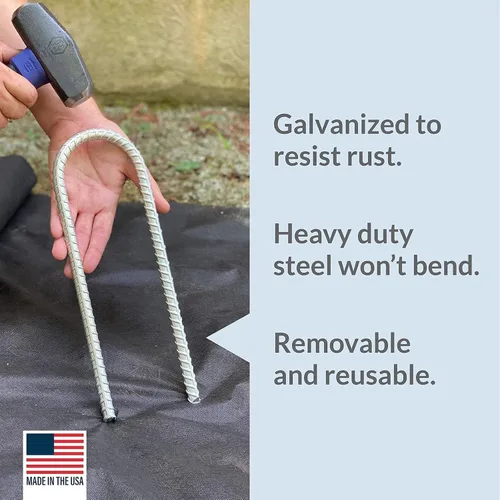 Vista 5 de Pinnacle Mercantile Juego galvanizado de 4 u 8 anclajes para trampolín con estacas de metal extra resistente, anclajes de tierra de 12 pulgadas