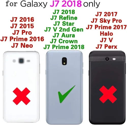 Vista 2 de Funda de teléfono para Samsung Galaxy J7 Star J 7 Crown 7J Refine 2018 J7V V 2ª generación con protector de pantalla de vidrio templado, accesorios