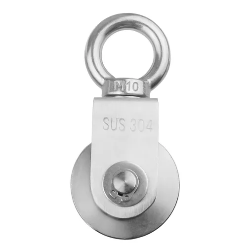 Vista 3 de Rueda de polea de cable tipo U, bloque de polea simple giratorio, acero inoxidable, cojinete dentro, resistente bueno para equipos de gimnasio