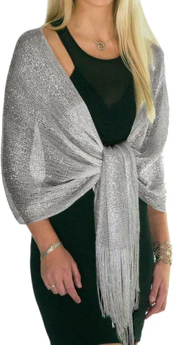 Vista 8 de ShineGlitz - Chales y mantones elegantes para mujer, para usar con ropa y vestidos de noche Negro 1