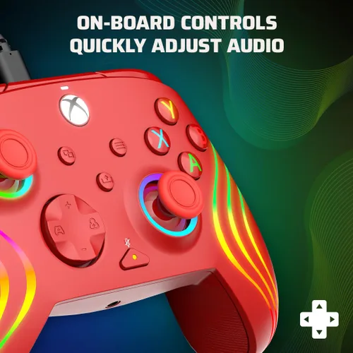 Vista 7 de PDP Afterglow Wave Wired Controller Red For Xbox Series XS, Xbox One & Windows 1011