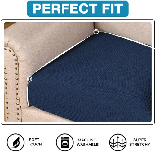 Vista 4 de Funda de cojín de alta elasticidad, para sofá, funda de cojín protectora para sofá, para asiento de sofá, cubierta para sofá suave, flexible
