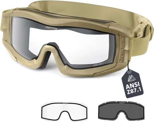 Vista 14 de Airsoft Goggles Anti Fog, Tactical Safety Goggles Z87.1 + Rating Negro