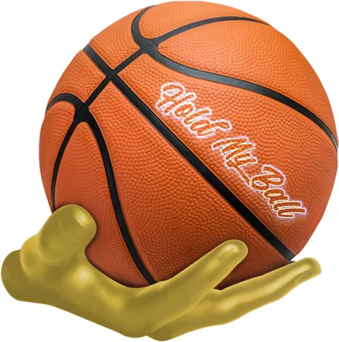 Vista 11 de Soporte de pelota montado en pared – Resina premium – Exhibición de baloncesto, fútbol, fútbol americano – Cuelga pelotas de forma segura