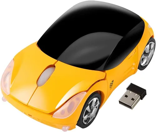 Vista 2 de Usbkingdom - Ratón inalámbrico 2,4 GHz, 3D, deportivo, con forma de coche, óptico ergonómico con receptor USB para PC, portátil, computadora