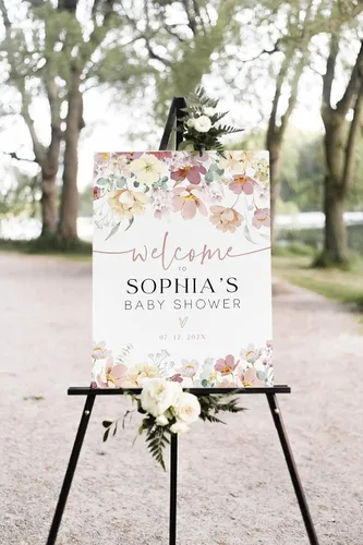 Vista 8 de Letrero personalizado para baby shower, letrero de bienvenida para baby shower, letrero de bienvenida al bebé, letreros para baby shower, baby