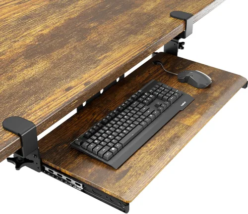 Vista 14 de AX WABER AX01WB01 - Bandeja extraíble para teclado debajo del escritorio con sistema de montaje de abrazadera C ajustable extra resistente, 27.3