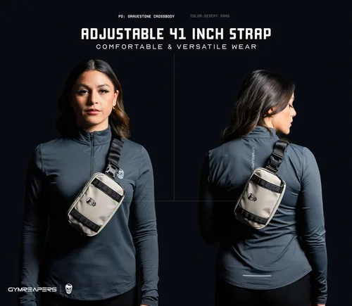 Vista 2 de Gymreapers Bolsos cruzados pequeños de viaje para hombres y mujeres con bolsillo oculto, riñonera cruzada impermeable para hombres con cinturón