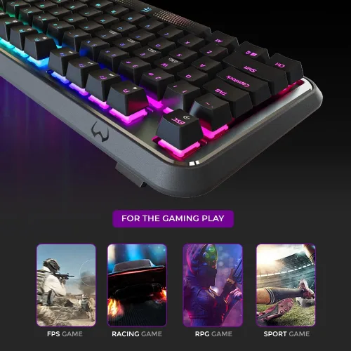 Vista 4 de WIZMAX WK3 TKL 80 Wireless Mechanical Gaming Keyboard Triple Mode BT5024GUSB-C Hot Swappable Mechanical Keyboard 87 Keys Wireless Bluetooth Keyboard