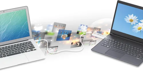 Vista 4 de j5create JUC500 Intercambio de datos, teclado y ratón/transferencia de datos de transferencia de cables USB 3.0 entre Mac y Windows
