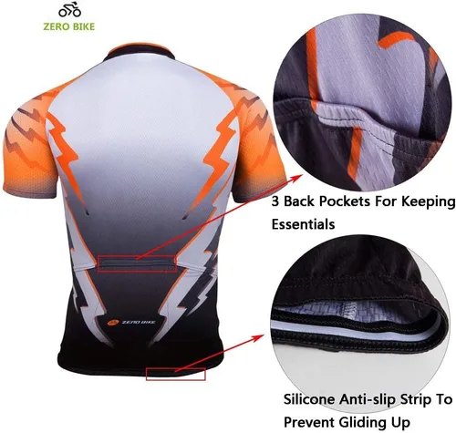 Vista 3 de Conjunto de jersey de ciclismo de manga corta para hombre, transpirable, de secado rápido, acolchado 3D, pantalones cortos de bicicleta MTB