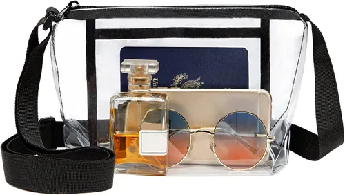 Vista 5 de Bolso transparente con bolsillo interior y correa ajustable para estadios, conciertos y eventos deportivos