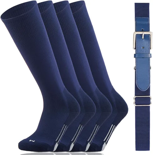 Vista 11 de Youper Conjunto combinado de cinturón y calcetines de béisbol/sóftbol juvenil (2 pares de calcetines y 1 cinturón)
