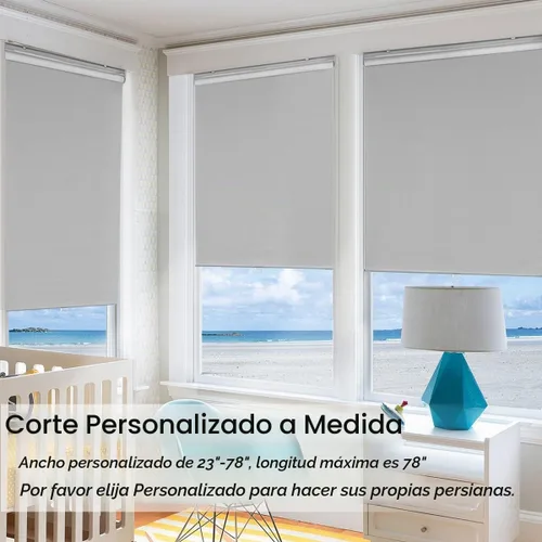 Vista 4 de Persilux Persianas Enrollables para Ventana Persianas sin Cordones para Ventana 100% Opacas Persianas Enrollables Protección UV Persianas de Ahorro
