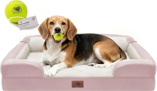 Vista 23 de Cama ortopédica impermeable para perros medianos y grandes Beige