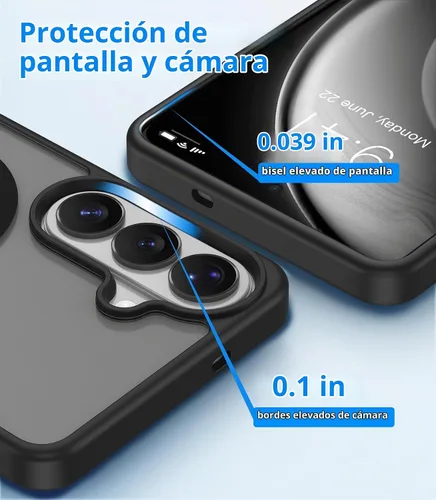 Vista 6 de Vansdon Funda para Samsung Galaxy S24 Plus, S25 Plus, S26 Plus, color negro