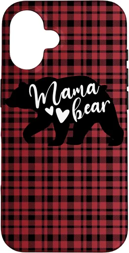 Vista 32 de Mama Bear Buffalo Black and Red Plaid Family Women Mom Gifts Case for iPhone 17