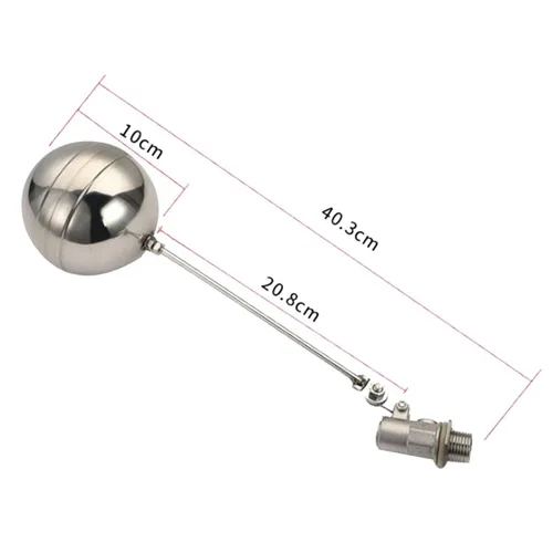 Vista 3 de Float Balls Valves Stainless Level Valves Automatic Control Threaded Water Tank Valves Adjustable Replacement Suitable for W, DN15 0.5inch, as