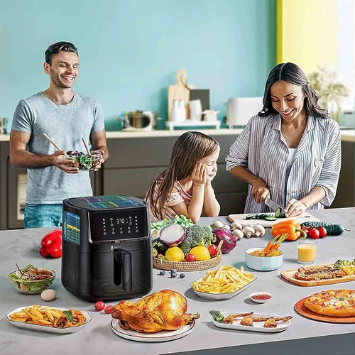 Vista 6 de Juego de imanes con tabla de tiempos de cocción para freidora de aire – Imanes informativos completos para más de 100 alimentos, guía de referencia