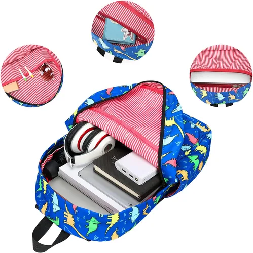 Vista 4 de CAMTOP - Conjunto de mochila y lonchera con estampados divertidos para niños de preescolar y primaria 6155