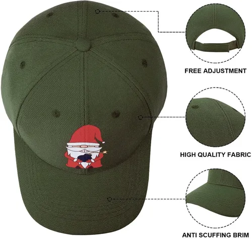 Vista 4 de VEASPAEX Santa Claus The Bomb Pattern Unisex Gorra de béisbol ajustable para adultos, talla única