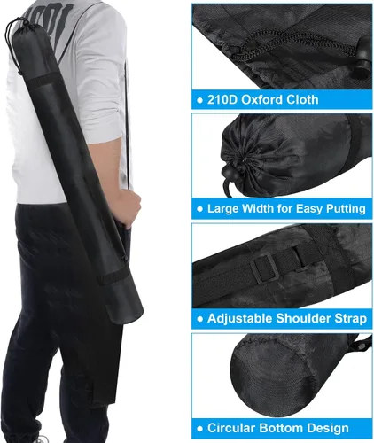 Vista 3 de PATIKIL Bolsa para trípode de 32 pulgadas, paquete de 2 bolsas de nailon plegables para trípode con correa para el hombro para viajes al aire libre